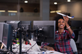 portrait of a young successful African-American woman in modern - PhotoDune Item for Sale