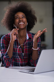 portrait of a young successful African-American woman in modern - PhotoDune Item for Sale