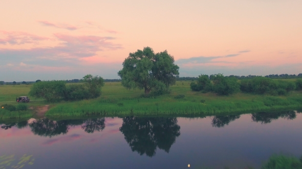 River And Green Meadow