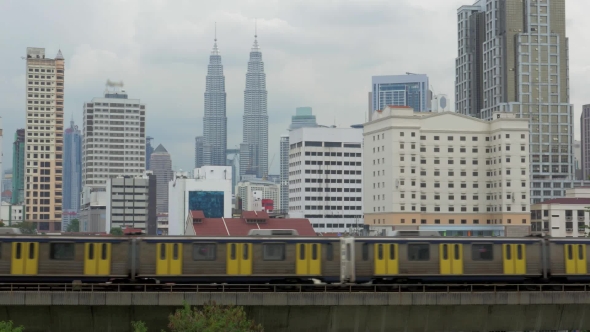 Train Riding Through Kuala Lumpur, Malaysia