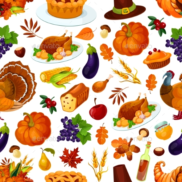 Thanksgiving Holiday Colorful Seamless Pattern