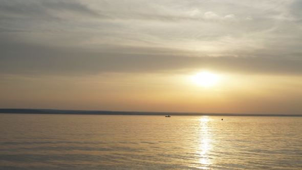 Scenic View Of Beautiful Sunset Above The Sea