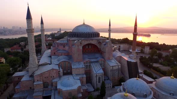 Hagia Sophia Mosque Museum Istanbul Turkey Aerial Ayasofya