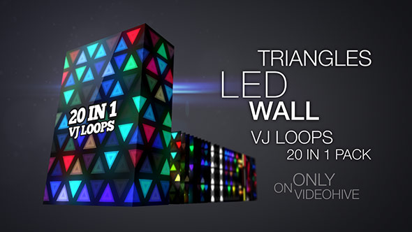 Triangles LED Wall VJ Loops Pack