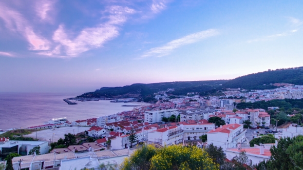 Twilight After Sunset In Sesimbra, Portugal