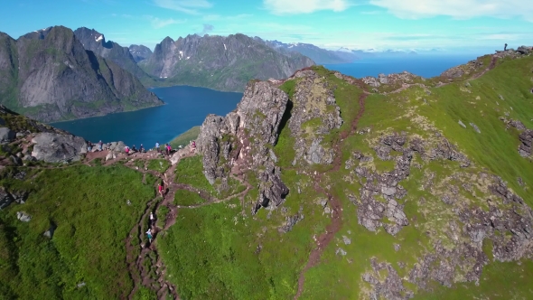 Lofoten Archipelago Islands Aerial Footage