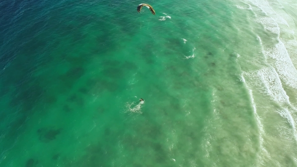 Kitesurfing On The Coast Of The Philippines. Aerial Views 1.