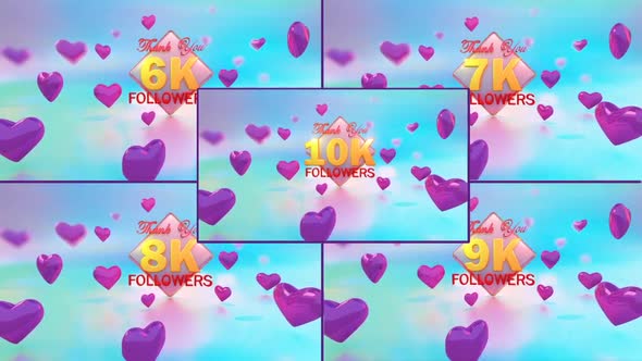 Thank You Followers template - 6 to 10K followers pack