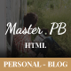 Master PB - Personal Blog HTML Template - ThemeForest Item for Sale