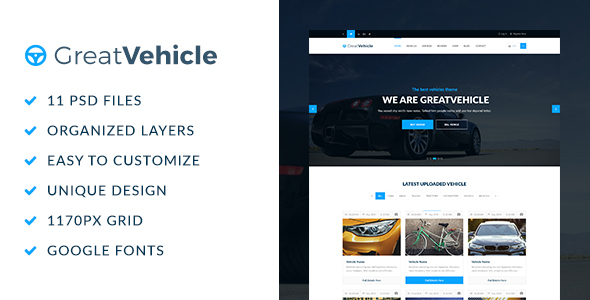 GreatVehicle PSD Template