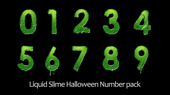 Liquid Slime Halloween Number pack