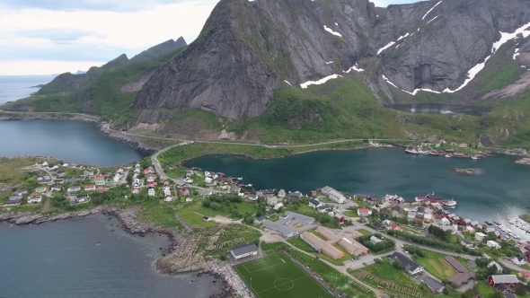 Lofoten Archipelago Islands Aerial Footage