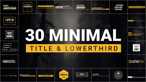 30 Minimal Titles & Lowerthirds