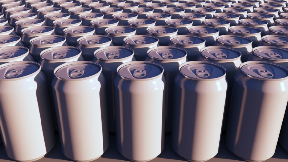 Generic White Aluminum Cans At Sunset