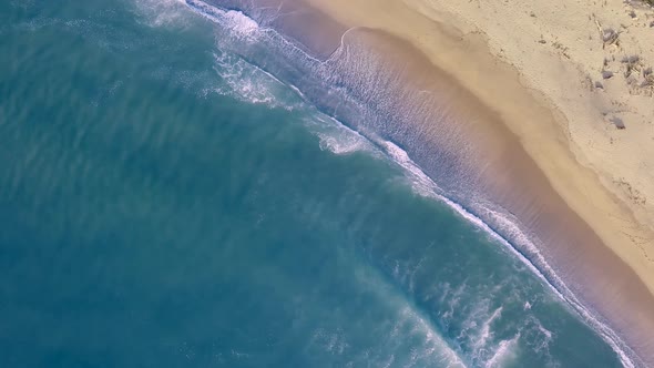 Beach shoreline from above