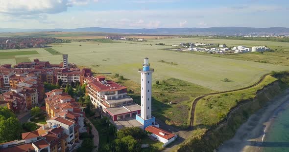 Aerial Drone View on the Lighthouse