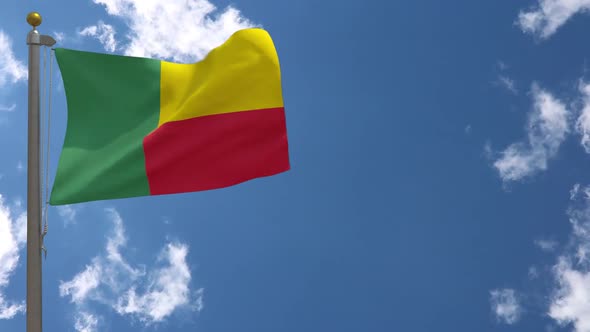 Benin Flag On Flagpole