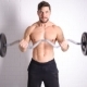Strong Topless Man Doing Exercise With Dumbbells - VideoHive Item for Sale