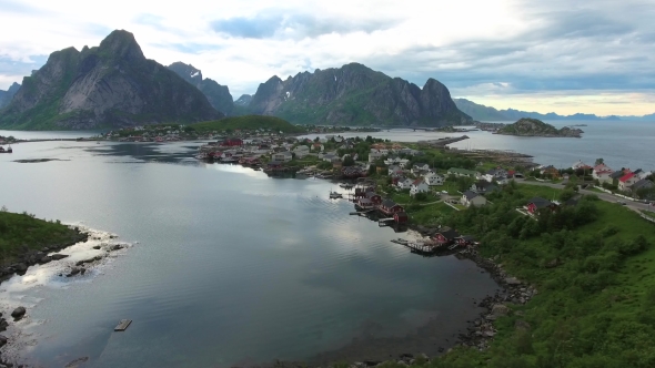 Lofoten Archipelago Islands Aerial Footage