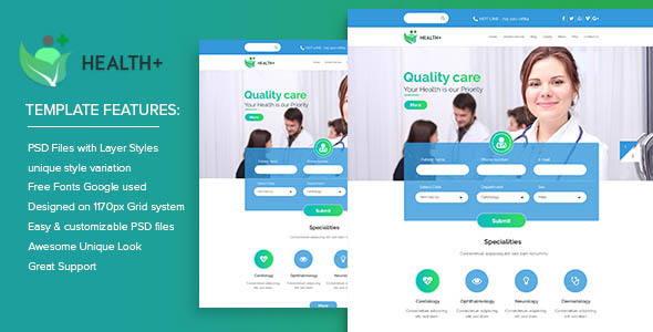 Health+ PSD Templates