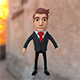 Businessman cartoon character in suit - 3DOcean Item for Sale