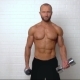 Strong Topless Man Doing Exercise With Dumbbells - VideoHive Item for Sale