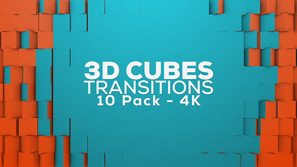 3D Cubes Transitions - 10 Pack - 4K