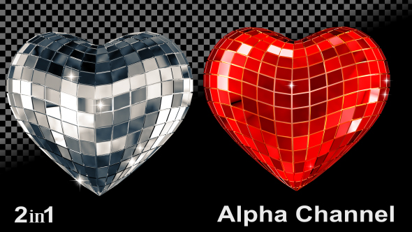 Silver Red Heart (2-Pack)