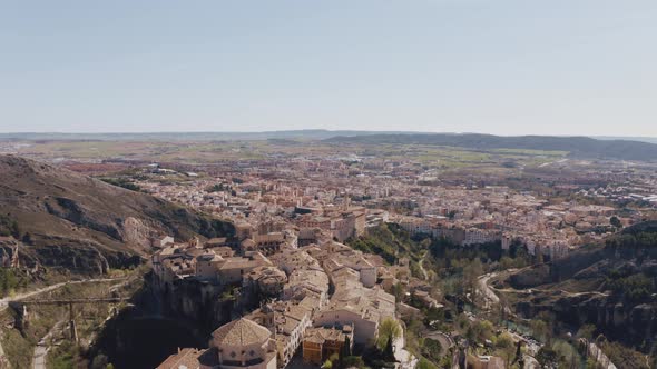 Drone view of the city of Cuenca, Spain