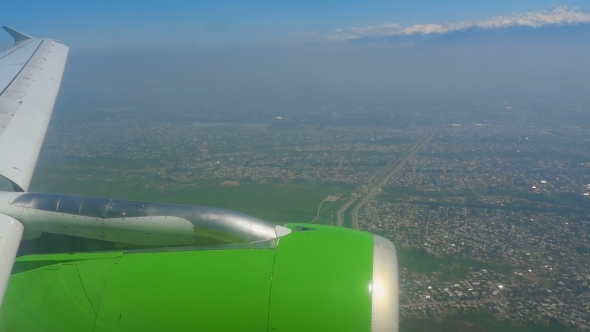 Aerial View From Descending Airplane