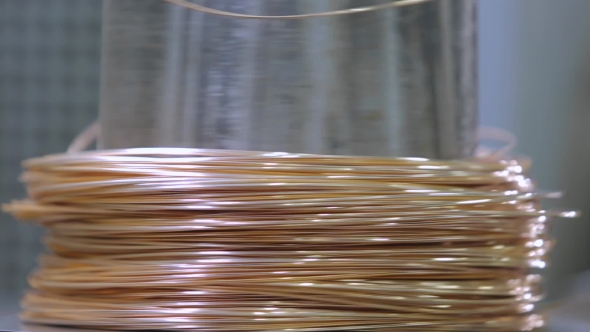 Gold Wire In Coil. Golden Thread