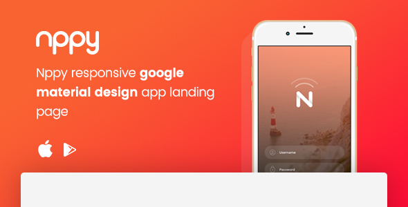 Nppy - strona docelowa aplikacji Material Design