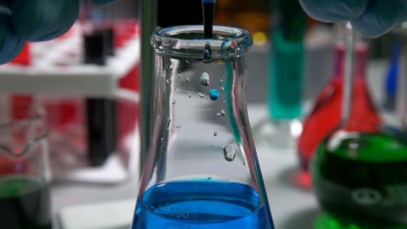 Laboratory Work In a Chemical Laboratory With Test Tubes