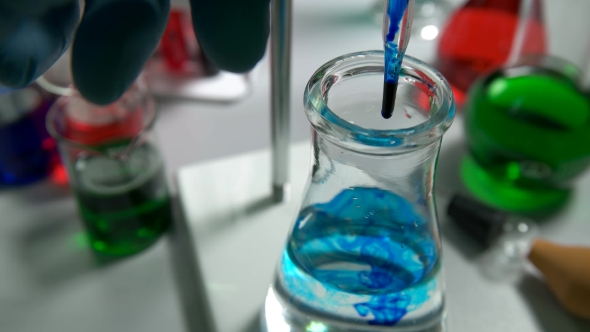 Laboratory Work In a Chemical Laboratory With Test Tubes