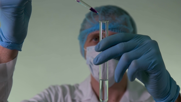 Laboratory Work In a Chemical Laboratory With Test Tubes