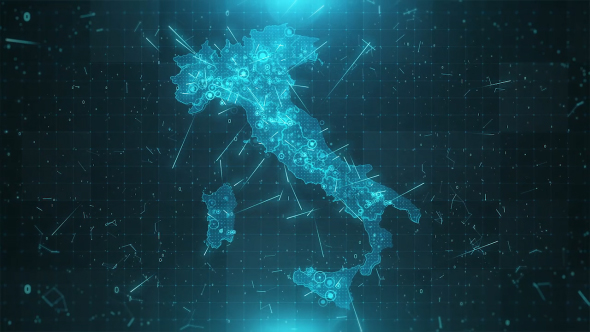 Italy Map Background Cities Connections alt