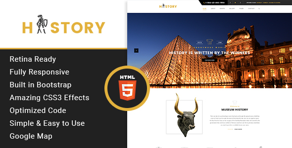 History- Museum & Exhibition HTML Template