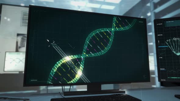 Medical Research Digitally Monitoring Dna Structure In A Microbiological Study alt