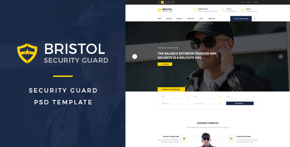 Bristol : Security Guard PSD Template