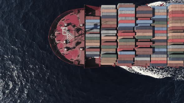 Container Ship Top View.
