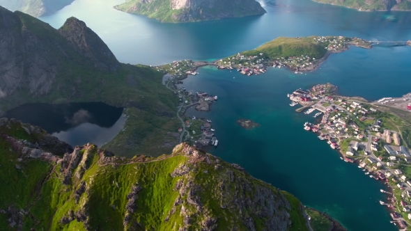 Lofoten Archipelago Islands Aerial Footage