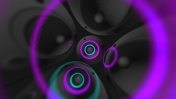 Neon Speaker Sound Waves VJ Loop