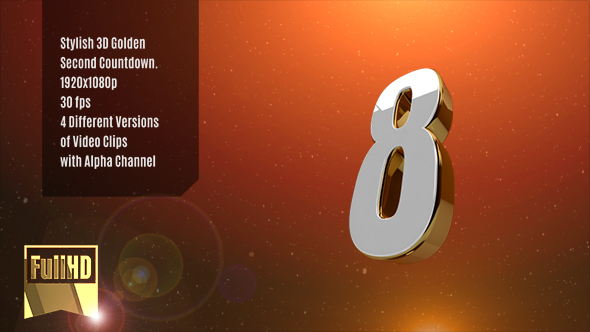 White and Gold Numbers Countdown Animation