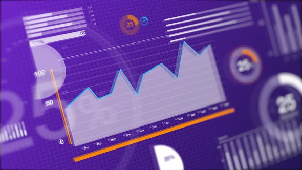 Graphs and charts with data visualizations and information