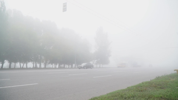 Cars Leave The Fog