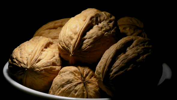 Walnuts Gyrating in a Bowl