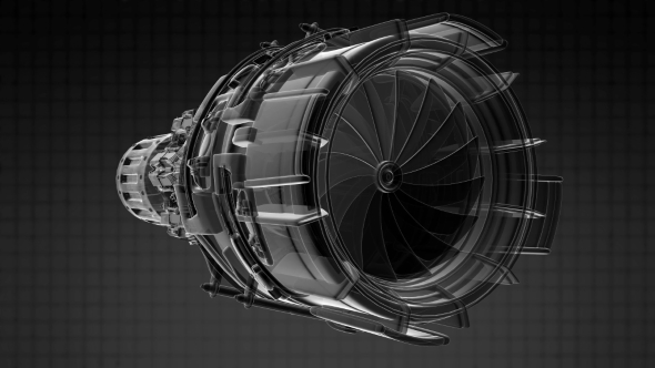 Rotate Jet Engine Turbine