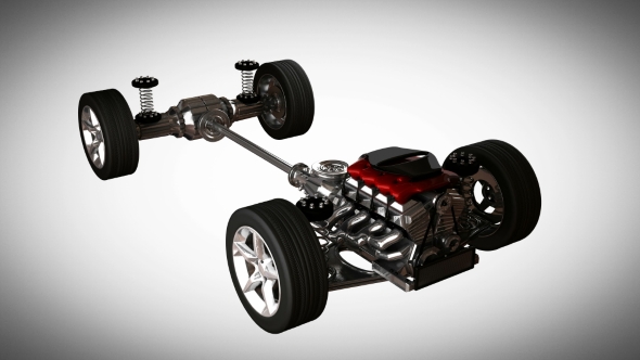 Car Chassis With Engine alt