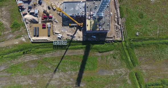 Construction Site Of Gas Power Plant Aerial