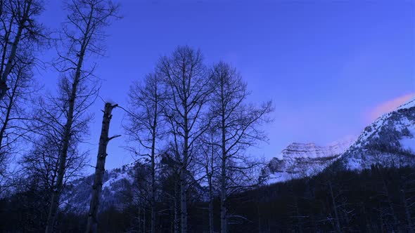 Mount Timpanogos winter sunrise time-lapse.